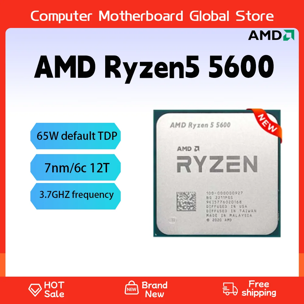 AMD 라이젠 5 5600 amd r5 5600 pcgamer cpu 65w ddr4 액세서리