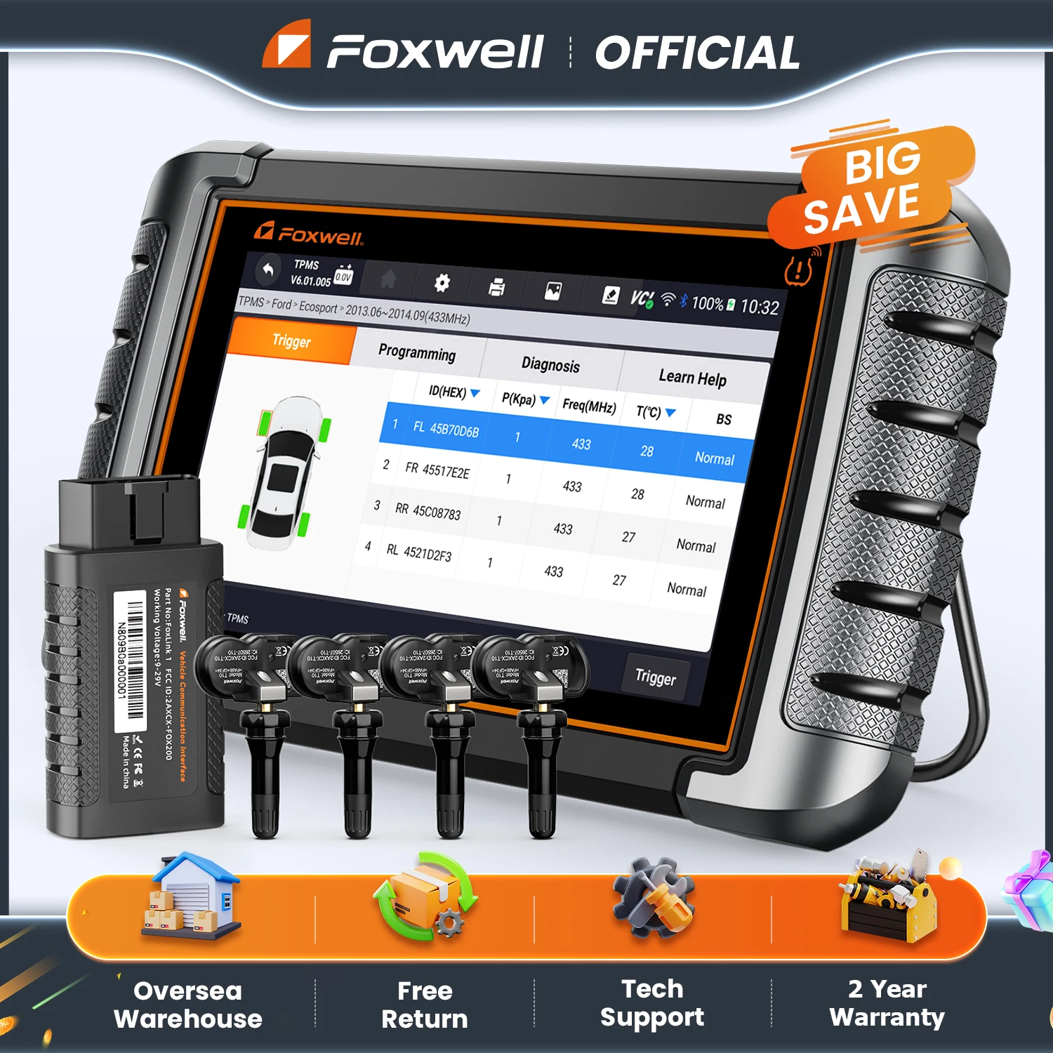 FOXWELL NT809TS TPMS 프로그래밍 도구