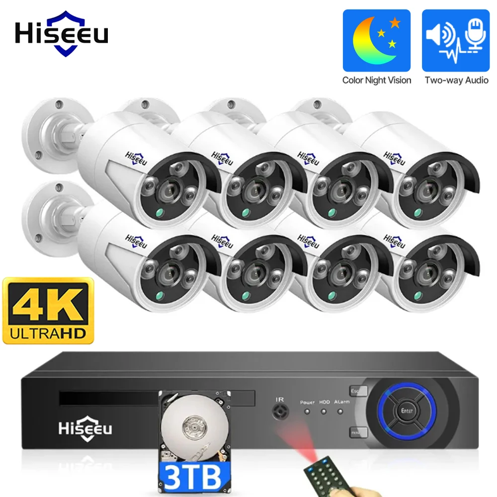 Hiseeu POE IP 카메라 시스템 세트