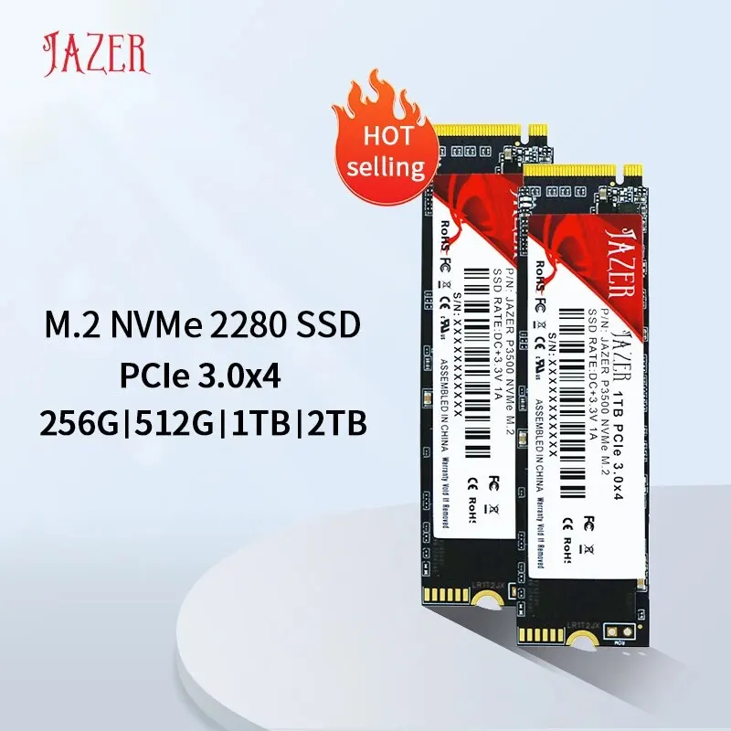 JAZER M.2 NVMe PCIe3.0 Ssd 하드 디스크 256GB 512GB 1T 2T M.2 NVMe SSD 데스크톱 PC 노트북 용 내부 HDD 솔리드 스테이트 드라이브