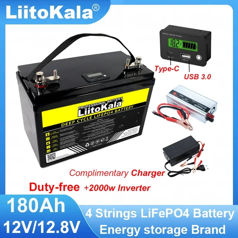 LiitoKala LCD LiFePO4 배터리 팩