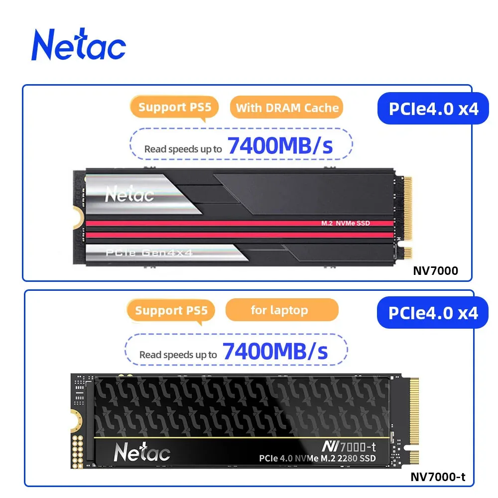 Netac SSD NVMe M2 1TB 2TB 4TB SSD PCIe4.0 M.2 2280 DRAM 캐시