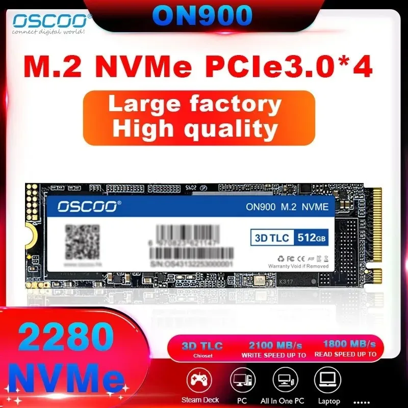 OSCOO SSD M2 NVME 256GB SSD M.2 2280 PCIe 3.0 SSD Nmve M2 하드 드라이브 디스크