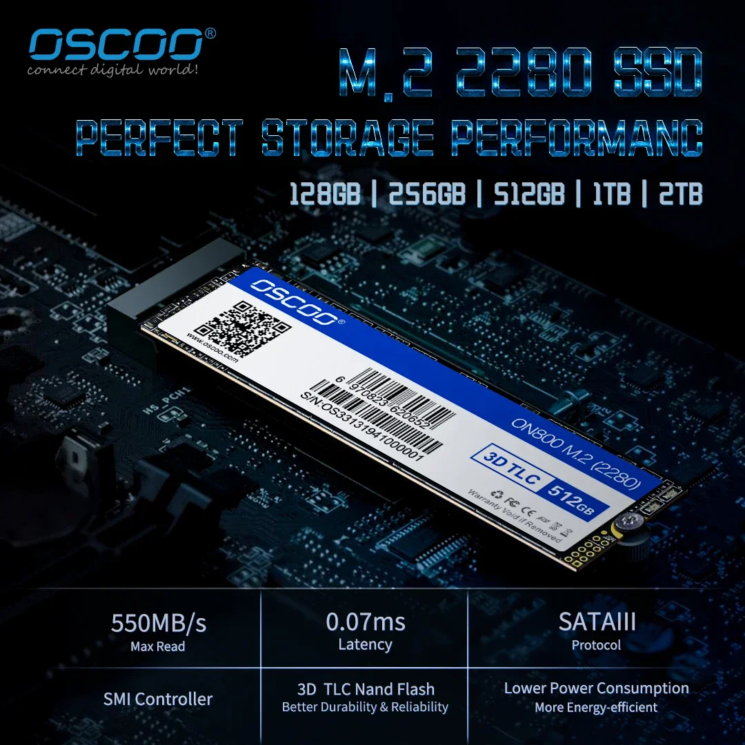 OSCOO SSD M2 SATA 2280 내장 하드 드라이브