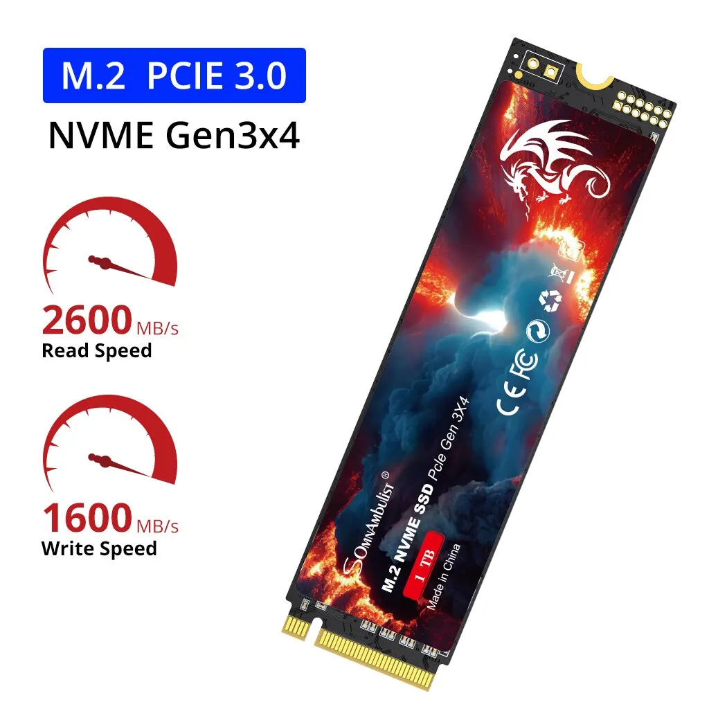 SomnAmbulist SSD M2 NVME 128GB 256GB 512GB 1TB SSD M.2 2280 PCIe 3.0 노트북 데스크톱 게임 콘솔을위한 내부 솔리드 스테이트 드라이브