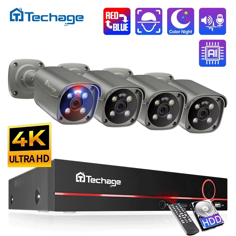 Techage 보안 POE NVR 키트