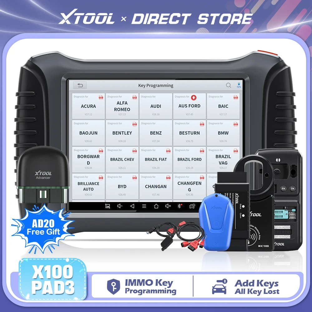 XTOOL X100 PAD3 엘리트 IMMO 키 프로그래밍 도구