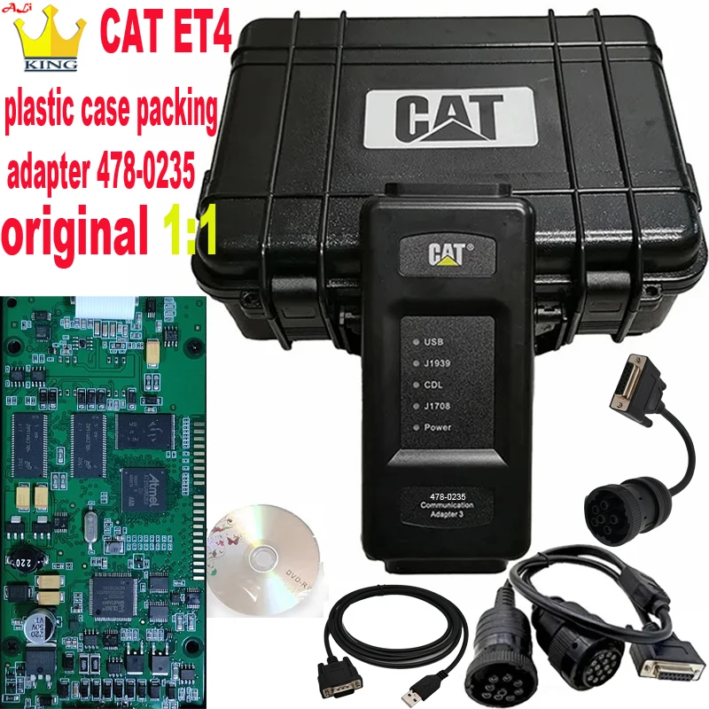 정품 1:1 CAT ET4 어댑터 478-0235 CAT4 통신 ET4 중장비 트럭 캐터필러 굴삭기 obd2 스캐너 진단 도구